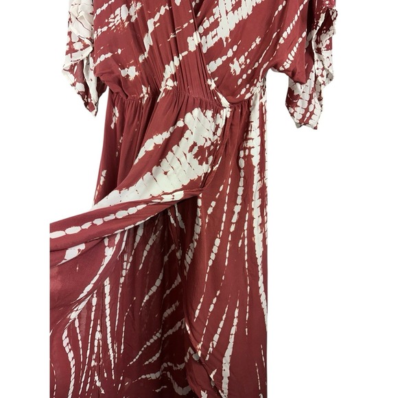 Young, Fabulous & Broke Isla Maxi Dress Sz L Hi Low Kimono Tie-dye Caftan Boho - Picture 10 of 12